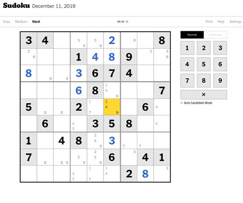 In 2014, we introduced The Mini Crossword followed by Spelling Bee. . Nytimes com sudoku